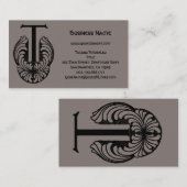 Victoriaans elegante monogram letter T Visitekaartje (Voorkant / Achterkant)
