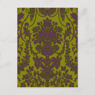 Victoriaans elegantie ~ Briefkaart Damask Yellow