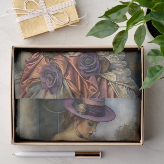 Victoriaans elegantie decoupage tissuepapier (Geschenk)