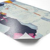 Victoriaans elegantie ontmoet de sneeuwman foto afdruk (Hoek)