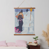 Victoriaans elegantie ontmoet de sneeuwman hangend wandkleed (Slaapkamer)