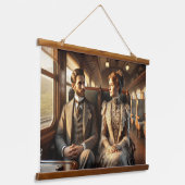 Victoriaans elegantie op een treinreis hangend wandkleed (Gebogen)