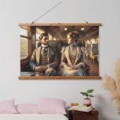 Victoriaans elegantie op een treinreis hangend wandkleed (Slaapkamer)