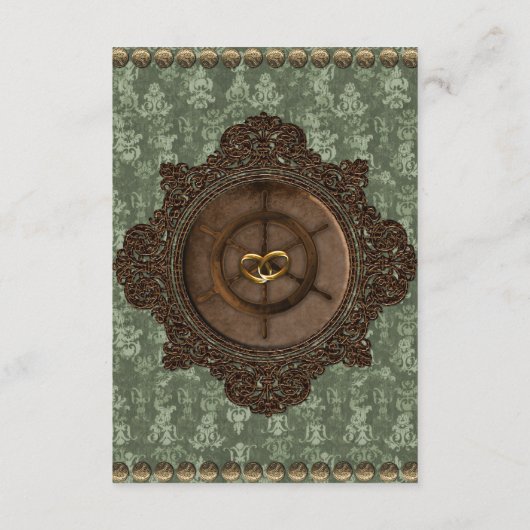 Victoriaans Elegantie Steampunk bruiloft Details Informatiekaartje (Achterkant)