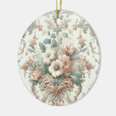 Victoriaans elegantie: zachte pastelpatronen keramisch ornament (Links)