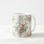Victoriaans elegantie: zachte pastelpatronen koffiemok (Voorkant rechts)