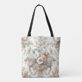Victoriaans elegantie: zachte pastelpatronen tote bag (Achterkant)