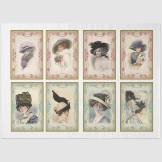 Victoriaans Emphemera Series Design 18 Tissuepapier (Voorkant)