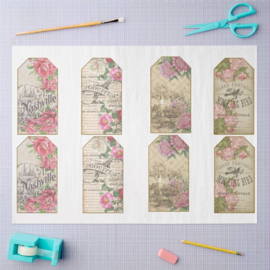 Victoriaans Emphemera Series Design 28 Tissuepapier (Craft)