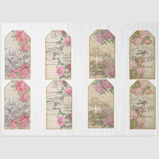 Victoriaans Emphemera Series Design 28 Tissuepapier (Voorkant)