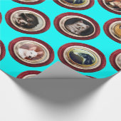 VICTORIAANS ENAMELS/MINIATURE DOG PORTRAITS, Blauw Cadeaupapier (Hoek)