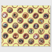 VICTORIAANS ENAMELS/MINIATURE DOG PORTRAITS, geel Cadeaupapier (Vlak)