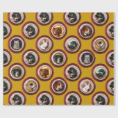 VICTORIAANS ENAMELS/MINIATURE DOG PORTRAITS, Geel Cadeaupapier (Vlak)