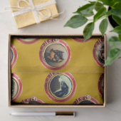 VICTORIAANS ENAMELS/MINIATURE DOG PORTRAITS Geel Tissuepapier (Geschenk)