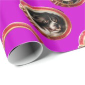 VICTORIAANS ENAMELS/MINIATURE DOG PORTRAITS, Paars Cadeaupapier (Rol Hoek)