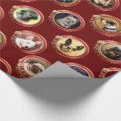 VICTORIAANS ENAMELS/MINIATURE DOG PORTRAITS, Rood Cadeaupapier (Hoek)