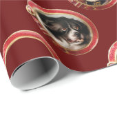 VICTORIAANS ENAMELS/MINIATURE DOG PORTRAITS, Rood Cadeaupapier (Rol Hoek)