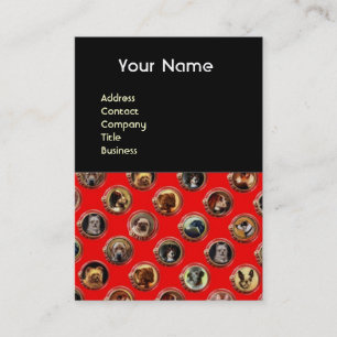 VICTORIAANS ENAMELS/MINIATURE DOG PORTRAITS, Rood Visitekaartje