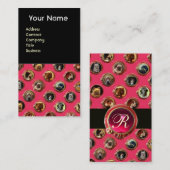 VICTORIAANS ENAMELS/MINIATURE DOG PORTRAITS, Rood Visitekaartje (Voorkant / Achterkant)