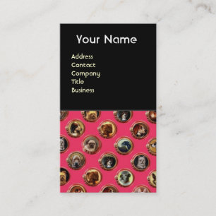 VICTORIAANS ENAMELS/MINIATURE DOG PORTRAITS, Rood Visitekaartje