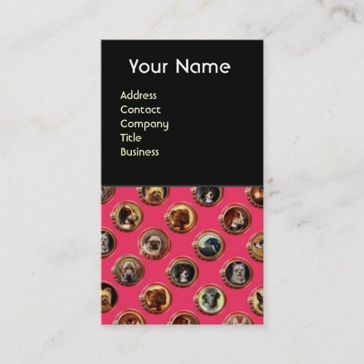 VICTORIAANS ENAMELS/MINIATURE DOG PORTRAITS, Rood Visitekaartje (Voorkant)