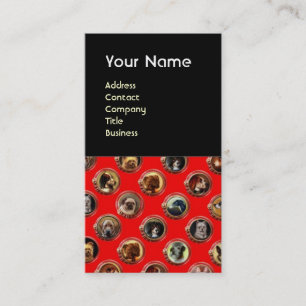 VICTORIAANS ENAMELS/MINIATURE DOG PORTRAITS, Rood Visitekaartje