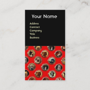 VICTORIAANS ENAMELS/MINIATURE DOG PORTRAITS, Rood Visitekaartje