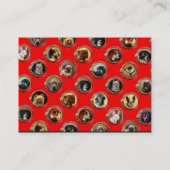 VICTORIAANS ENAMELS/MINIATURE DOG PORTRAITS, Rood Visitekaartje (Achterkant)