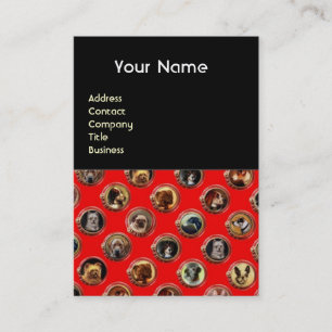 VICTORIAANS ENAMELS/MINIATURE DOG PORTRAITS, Rood Visitekaartje