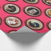 VICTORIAANS ENAMELS/MINIATURE DOG PORTRAITS, Roze Cadeaupapier (Hoek)