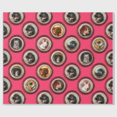 VICTORIAANS ENAMELS/MINIATURE DOG PORTRAITS, Roze Cadeaupapier (Vlak)