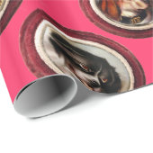 VICTORIAANS ENAMELS/MINIATURE DOG PORTRAITS, Roze Cadeaupapier (Rol Hoek)