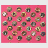Victoriaans ENAMELS/MINIATURE DOG PORTRAITS, Roze Cadeaupapier (Vlak)