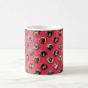 VICTORIAANS ENAMELS/MINIATURE DOG PORTRAITS, Roze Koffiemok