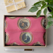 VICTORIAANS ENAMELS/MINIATURE DOG PORTRAITS Roze Tissuepapier (Geschenk)