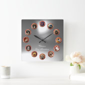 VICTORIAANS ENAMELS MINIATURE DOG PORTRAITS White Vierkante Klok (Huis)