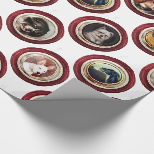 VICTORIAANS ENAMELS/MINIATURE DOG PORTRAITS, Wit Cadeaupapier (Hoek)