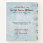 Victoriaans engel Blue Memorial Guest Book Notitieboek (Achterkant)
