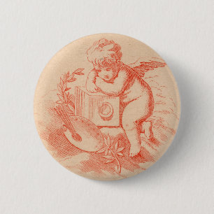 Victoriaans engel cupid-knop Ronde Button 5,7 Cm