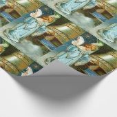 Victoriaans engel en bel kerst gewoonte Cadeaupapier (Hoek)