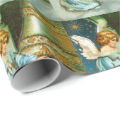Victoriaans engel en bel kerst gewoonte Cadeaupapier (Rol Hoek)