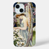Victoriaans Engel en Paaslelie Bloemen Case-Mate iPhone Case (Achterkant)