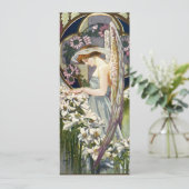 Victoriaans Engel en  Paaslelie Bloemen Kaart (Staand voorkant)