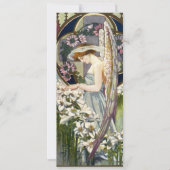 Victoriaans Engel en  Paaslelie Bloemen Kaart (Voorkant)