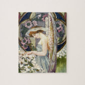 Victoriaans Engel en  Paaslelie Bloemen Legpuzzel (Verticaal)