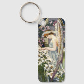 Victoriaans Engel en  Paaslelie Bloemen Sleutelhanger (Voorkant)