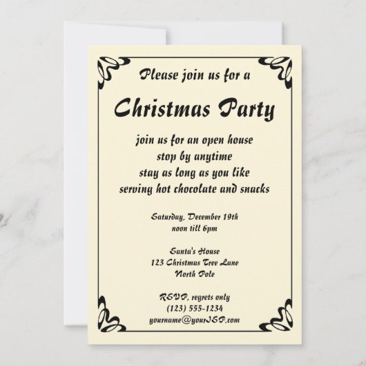 Victoriaans Engel Kerstfeest Uitnodiging (Achterkant)