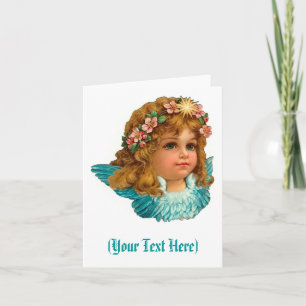 Victoriaans Engel Vintage BloemenPasen Feestdagen Kaart