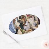 VICTORIAANS ENGELAND OVALE STICKER (Envelop)