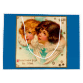 Victoriaans engelen kerstavond zijn van plan groot cadeauzakje (Achterkant)